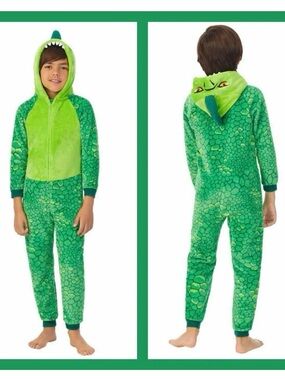 Dinosaur Youth Child Size M 10-12 Saint Eve Costume Pajamas Green One Piece
